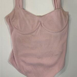 Free People Intimately Soft Pink Ribbed Bodysuit
